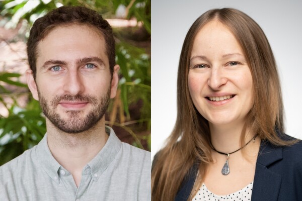 Composite of headshots of Athanasios Litsios and Lucie Wolf