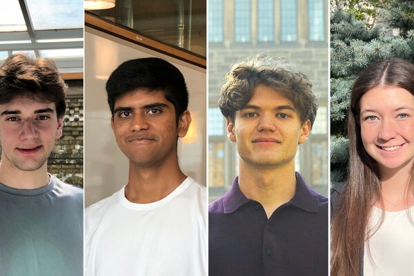 Headshots of four summer undergraduate students working at the Donnelly Centre