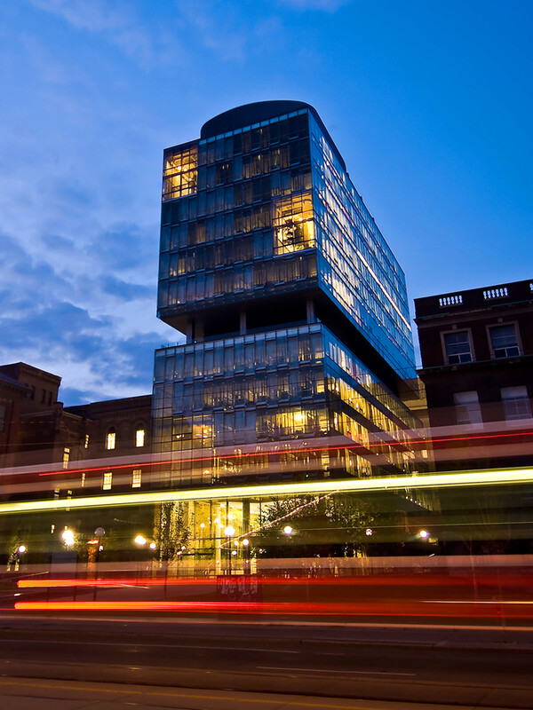 The donnelly centre at night