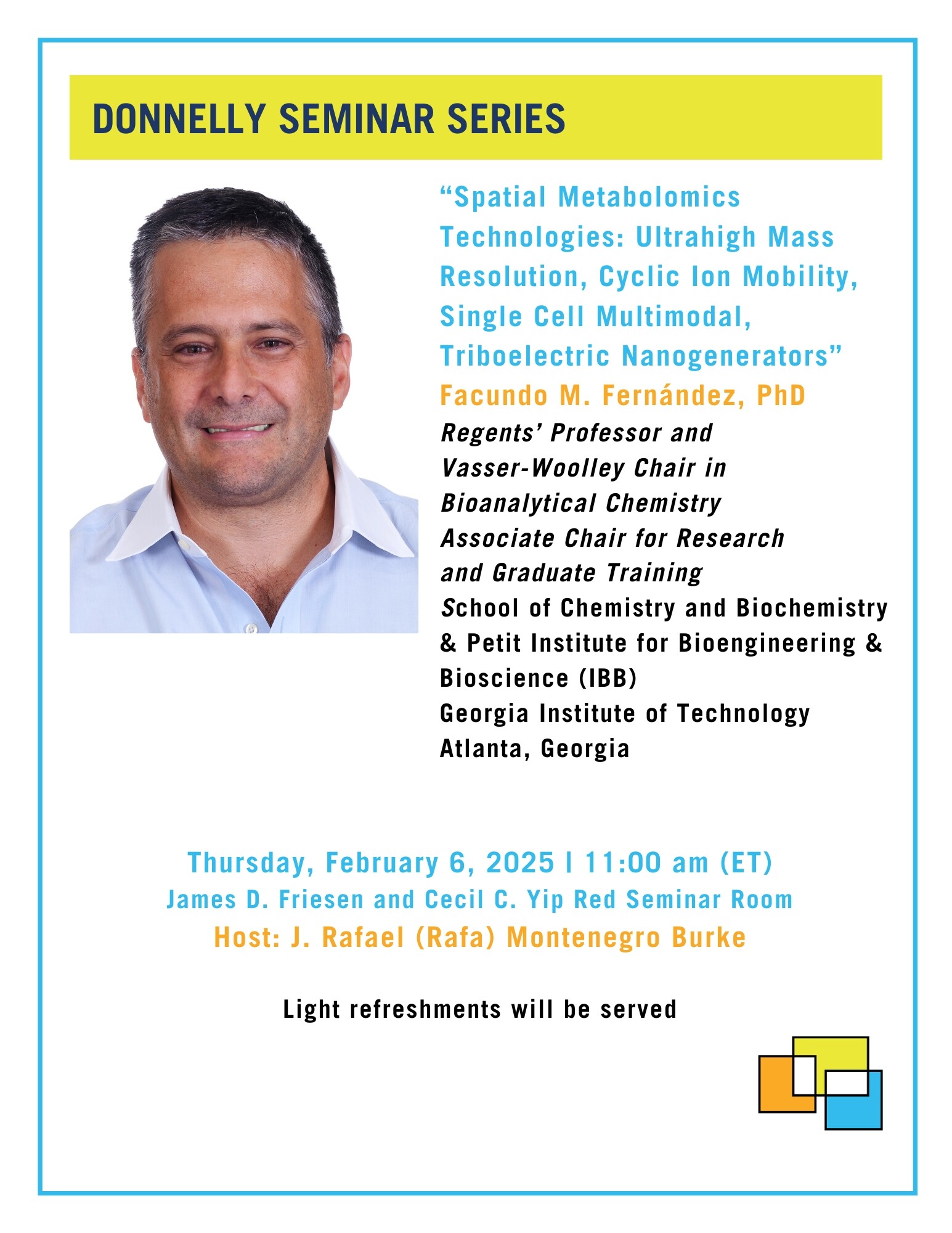 Poster for Donnelly Seminar on "Spatial metabolomics technologies"