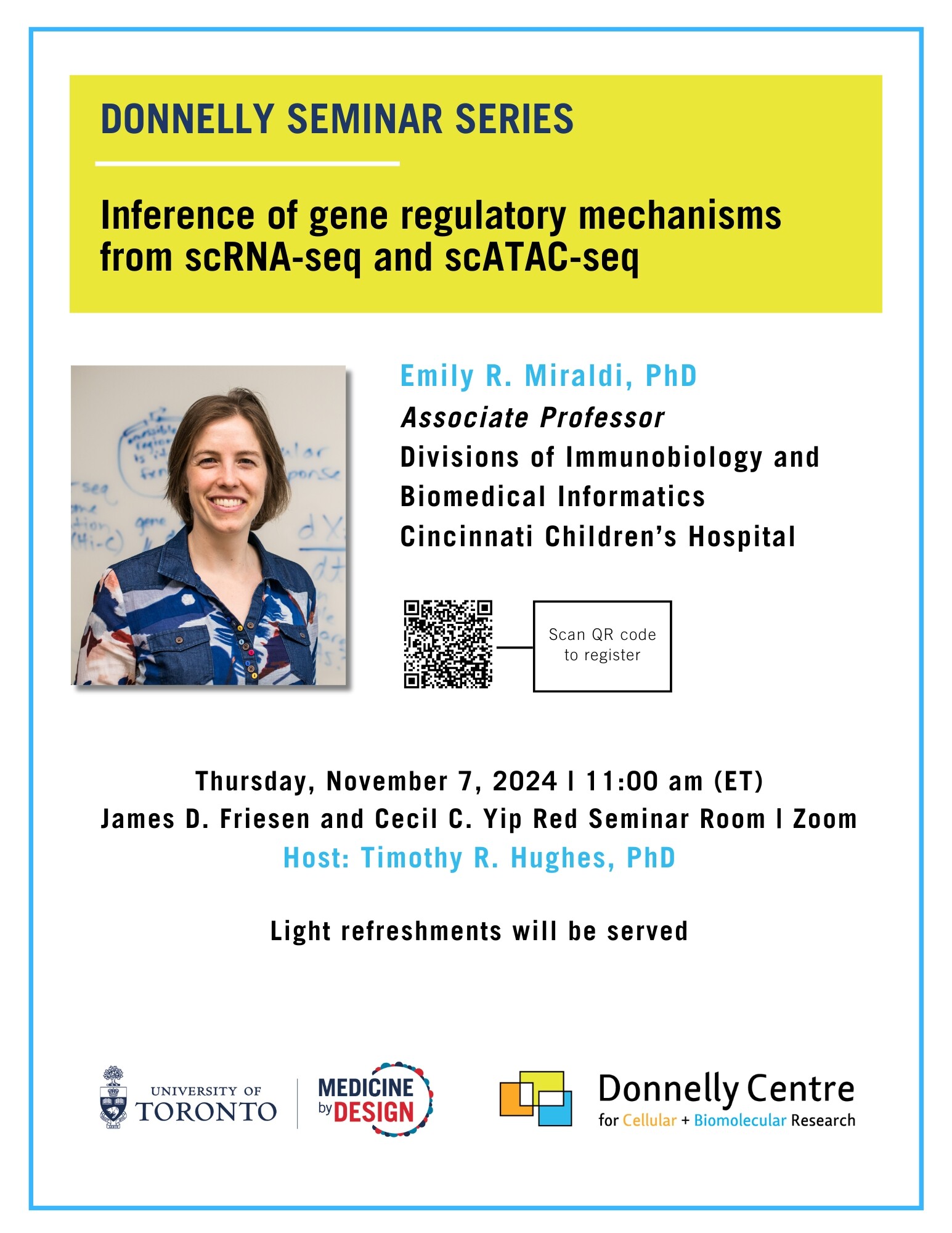 Poster for Donnelly Seminar on "Inference of gene regulatory mechanisms"