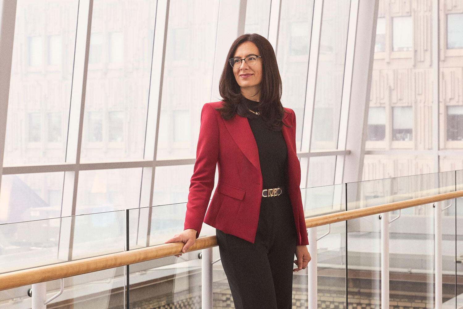 Milica Radisic standing inside glass building