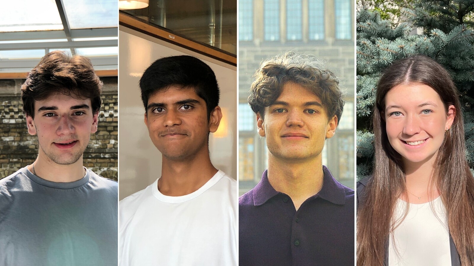 Headshots of four summer undergraduate students working at the Donnelly Centre