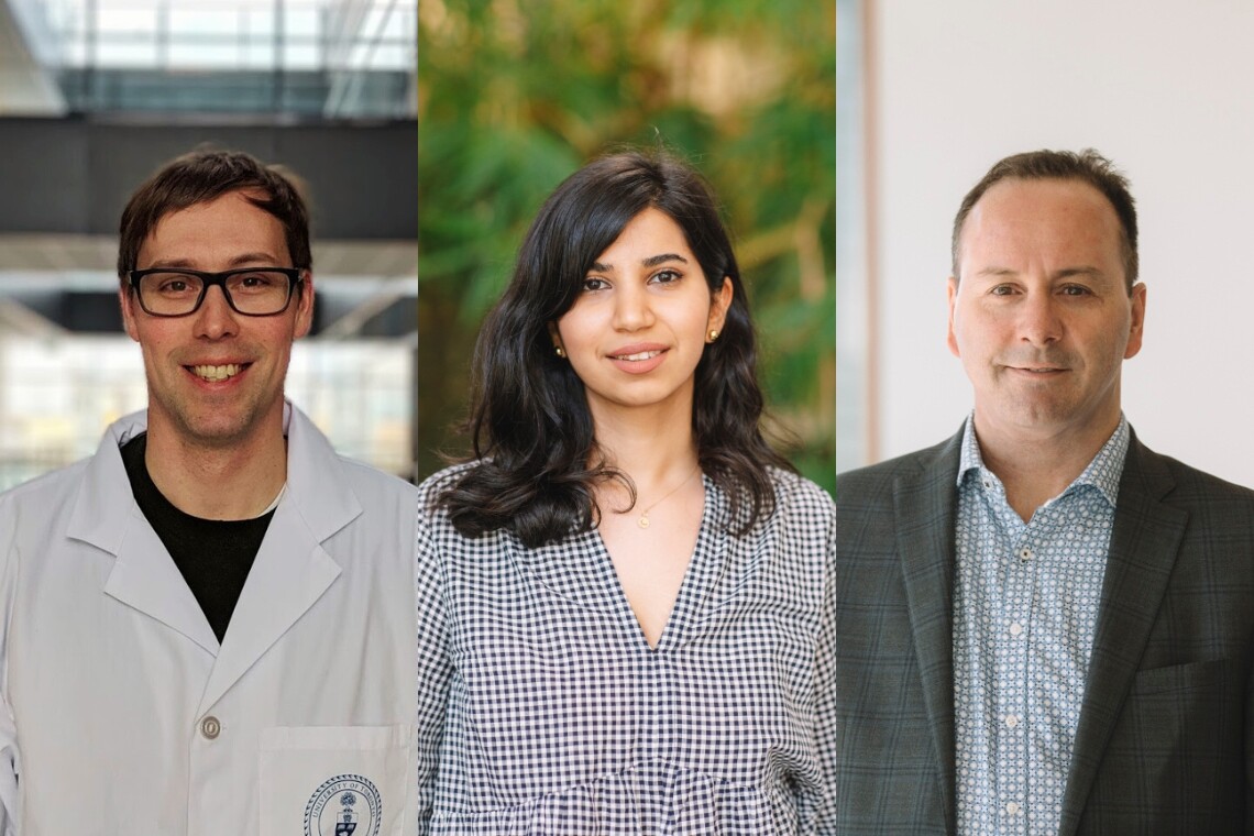 Composite of headshots of Graham MacLeod, Fatemeh Molaei and Stephane Angers