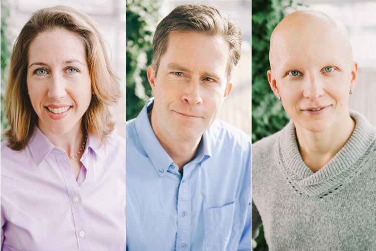 headshots of the three winners, from left to right female and two males