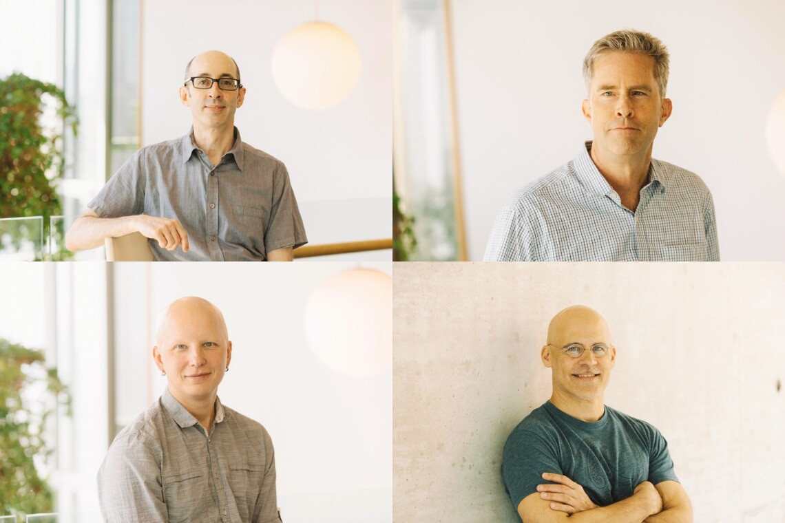 Composite headshots of Gary Bader, Benjamin Blencowe, Timothy Hughes and Mikko Taipale