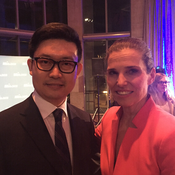 wei zhang pictured with then science minister kirsty duncan