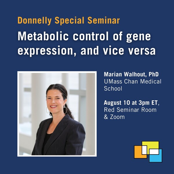 Social media card for Donnelly Centre seminar on "Metabolic control of gene expression, and vice versa"